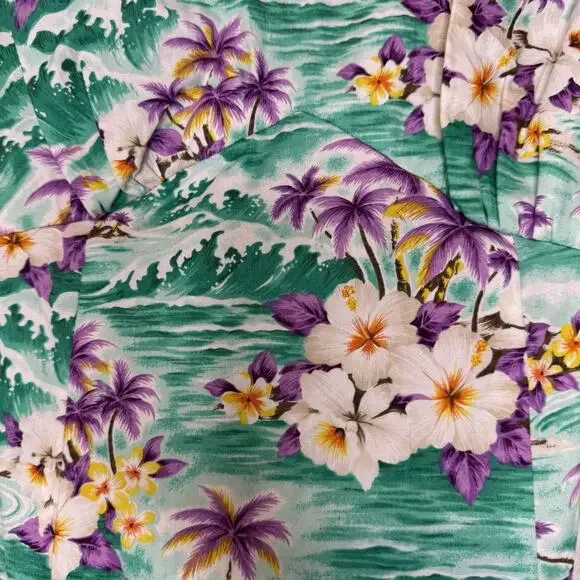 Hilo Hattie Hawaiian Dress Womens 8 Green Purple Floral Sundress Tropical NWT - Picture 4 of 14